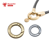 Fermoirs à pression en métal à anneau fendu à ressort en alliage de zinc avec logo personnalisé-Connecteur en métal robuste pour porte-clés, bijoux et artisanat du cuir