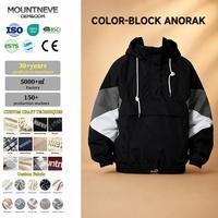 Chaqueta Anorak para Hombre, Tejido de Alto Rendimiento, Paneles Geométricos, Bolsillo Canguro, Personalización Completa, Transpirable, Ligera, Estilo Urbano