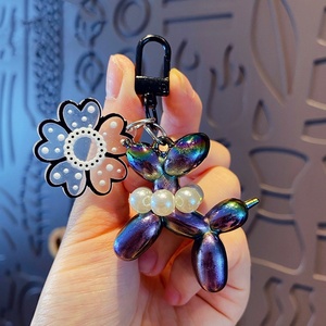 Wholesale Fashion PVC 3D Cartoon Pearl Puppy Beaded Bubble <strong>Dog</strong> <strong>Keyring</strong> Charm Colorful Balloon <strong>Dog</strong> Keychain - Product Image 5