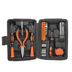 Kit d'outils d'urgence pour voitures, Mini combinaison de voitures, Kit de réparation pour la maison, boîte d'outils manuels bricolage 22 pièces