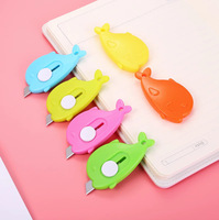 Cutter multifonction portable HAIJU Mini Cartoon : Ouvre-boîte, découpeur de papier, motifs Dauphin, Petite Baleine, Carotte, Nuage, multicolore, pour étudiants