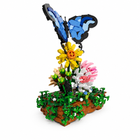 Ensemble de blocs de construction personnalisés OEM DIY Jardin Papillon, fleurs à engrenages et changement de couleur, jouets éducatifs pour enfants, vente en gros 66164