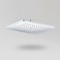 Pommeau de douche moderne 13 pouces 1 mode en ABS chromé, forme carrée-rond, effet pluie, installation facile pour salle de bain