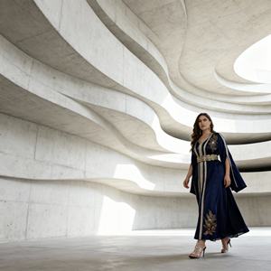 Robe Abaya de luxe personnalisée avec strass thermocollants en polyester pour femmes musulmanes du Moyen-Orient - Product Image 2