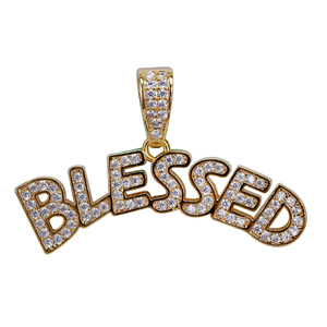 Hiphop oro inglés carta un deseo <span class=keywords><strong>bendito</strong></span> colgante collar de la joyería - Product Image 4