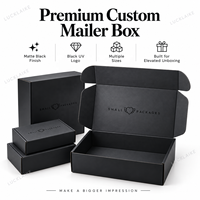 Boîtes d'emballage en carton ondulé noir personnalisées en gros pour parfums, grandes boîtes postales cadeaux avec logo UV