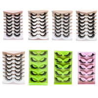 C D pour Faux cils en vison synthétique 3D multicouches, faits main, sans cruauté, en bande, 15-30mm, effet œil de chat naturel, avec emballage