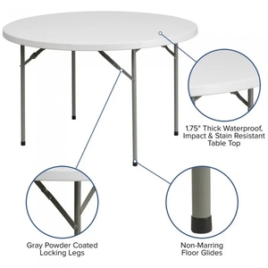 <span class=keywords><strong>Table</strong></span> <span class=keywords><strong>pliante</strong></span> <span class=keywords><strong>de</strong></span> fête en plastique, 4 5 6 8 <span class=keywords><strong>pieds</strong></span> - Product Image 3