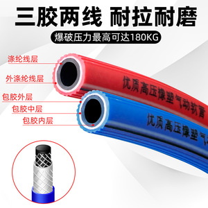 Oxygen Hose Acetylene Hose 8mm Three Layer Two Wire Gas Cutting High Pressure Hose National Standard RoHS Compliant - Product Image 2