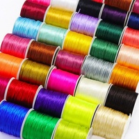 Cordon en satin de soie couleurs brillantes, vente en gros, bricolage, 1.5mm, pour la fabrication de bijoux
