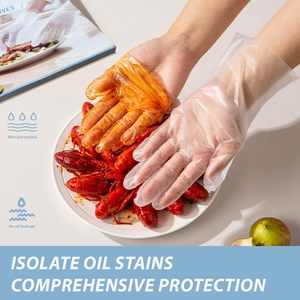 Gants en TPE épais et résistants, gants jetables résistants à l'huile, adaptés aux aliments, pour cuisine, <span class=keywords><strong>boucherie</strong></span>, découpe de viande - Product Image 3