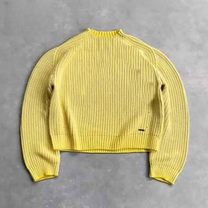 <span class=keywords><strong>Jersey</strong></span> de cuello redondo de estilo cuadrado de gran tamaño con logotipo personalizado para <span class=keywords><strong>hombre</strong></span>, suéter de <span class=keywords><strong>punto</strong></span> de algodón desgastado con letras de Jacquard - Product Image 3