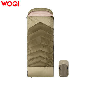 Saco de dormir rectangular WOQI para 3 estaciones, para adultos, a prueba de viento, de nailon, estilo sobre, longitud estándar, color marrón - Product Image 3
