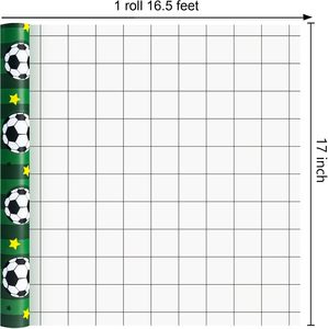 Soccer Ball <b>Pattern</b> Gift Wrapping <b>Paper</b> Green Striped Craft <b>Paper</b> Double Side Coated Recyclable for Gift Craft - Product Image 2
