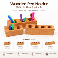 Porte-crayons en bois massif avec plusieurs trous, organisateur de bureau en bois personnalisé pour stylos, marqueurs, pinceaux, fournitures de bureau, vente en gros