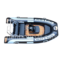 12ft Usine Vente Directe Fibre De Verre Coque Aviron RIB Bateaux Gonflable Canot De Pêche RIB360C Bateau en Noir