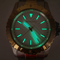 Jam Tangan Pria Dial Hitam Kuarsa 40Mm 22Mm Tali Jam Tangan Modis Olahraga Gaya Korea Berbentuk Batang Penanda Jam Bercahaya Simulasi Lampu Malam