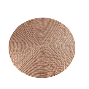 Round PVC Mesh Placemat Foldable Plastic Hollow Table Mat Heat Resistant Decorative Luxury Vinyl Placemat For Restaurant