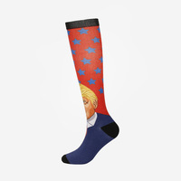 Chaussettes de compression pour cyclisme imprimées numériquement sur mesure, hauteur genou, séchage rapide, épaisseur moyenne, 80% coton, vente directe d'usine du Zhejiang