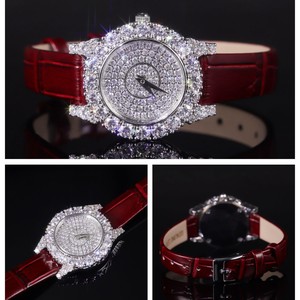 Montre de luxe OEM en moissanite, cadran entièrement serti, couronne en argent sterling 925, mouvement à quartz suisse, verre saphir, pour homme et femme - Product Image 2