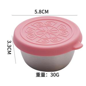 Diskon besar wadah saus Salad kotak makan siang makanan ringan wadah saus silikon baja tahan karat cangkir saus saus celup - Product Image 5