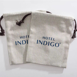 Wholesale Bulk Gift Hotel Bag Custom Logo Cotton <b>Drawstring</b> Bag Twill Fabric Dust <b>Pouch</b> for Gift Packaging - Product Image 5