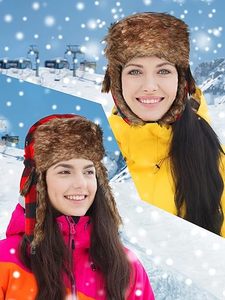 Chapeau de trappeur en fausse <span class=keywords><strong>fourrure</strong></span> avec logo personnalisé Chapeaux d'hiver pour femmes et hommes - Product Image 5