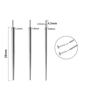Al por mayor: Aguja de guía roscada de titanio ASTM F136, desechable, para inserción de conos de piercing, herramienta auxiliar para perforaciones corporales, agujas para piercing - Product Image 3