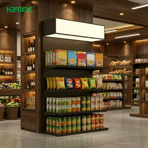 Highbright Customized <b>Black</b> Pharmacy Display Shelving Modern Durable Metal Supermarket <b>Shelves</b> Scan Hooks for Retail - Product Image 1