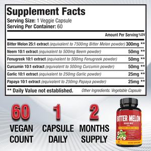 Biochealth GMP organik Halal 9500mg ekstrak <span class=keywords><strong>Melon</strong></span> pahit kapsul suplemen alami untuk metabolisme glukosa untuk dewasa - Product Image 5