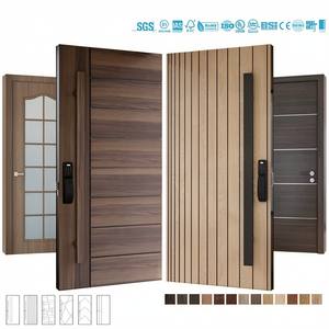 Puerta Pivotante de Entrada de Madera Sólida de Lujo Estilo Americano con Cerradura Multipunto Antirrobo para Sala de Estar y Entrada Principal - Product Image 2