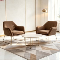 Fauteuil d'appoint moderne et élégant avec structure métallique et revêtement en tissu pour appartement, salon, hôtel, bureau, salon de coiffure, hall d'entrée