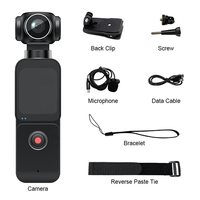 Mini Cámara de Vlog 4K de Bolsillo con Estabilizador Gimbal de 3 Ejes, Cámara de Acción Inteligente Portátil con Seguimiento Facial y WiFi para Creadores de Contenido
