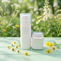 Flacon pompe sans air carré en PP blanc de 50 ml et 100 ml pour sérum de soin de la peau et crème pour le visage, contenants d'emballage cosmétique
