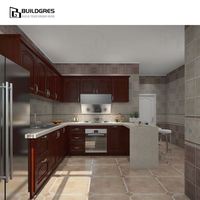 Meubles de cuisine modernes préfabriqués avec bar à petit-déjeuner, taille personnalisée pour projets de villas et de maisons familiales en Australie