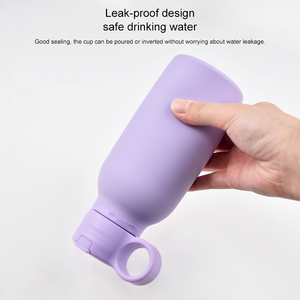Kids Insulated Straw Water <b>Bottle</b> Soft Portable Leakproof Bpa Free <b>For</b> Student Camping Cycling Food Grade Silicone - Product Image 2