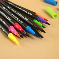 Stylos pinceaux à double embout pour aquarelle, marqueurs, fournitures artistiques, ensemble de stylos pinceaux de couleur pour dessin, cadeau, crayons, écriture, bureau, école