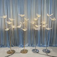 Lampe sur pied en forme de fleur, abat-jour en acrylique, base en métal, lampe de guidage pour décoration de mariage, lampe sur pied papillon pour mariage, chemin de marche