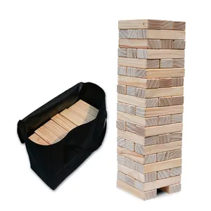 Custom Giant Tumble Wooden Blocks Building Blocks Stacking Large Tumbling Tower Toy with Bag