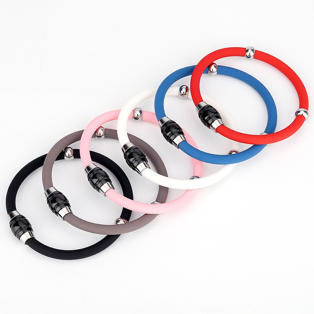 Wholesale Stock Sports Outdoor Wrist Band Accessories Silicone Bracelets Men and Women Negative Ion Energy Magnetic Bracelet