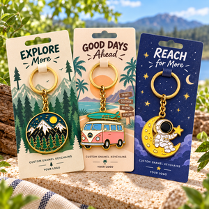 Llaveros de Esmalte Duro Personalizados para Viajes y Aventuras, Llaveros Metálicos Personalizados con Diseños de Montaña, Campismo y Astronautas, Fabricación OEM ODM - Product Image 2
