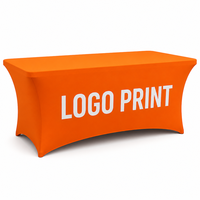 Nappe sur mesure extensible avec logo, housse de table élastique robuste en Spandex 200 GSM pour conférences professionnelles