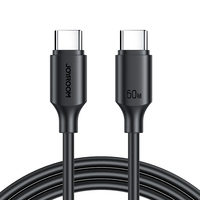 Kabel C Tipe C 0.25m 1m 2m, kecepatan pengisian Super cepat, kabel Data kepang PVC untuk ponsel 60W