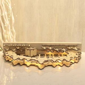 Warm White Battery Powered Eco-friendly Wooden LED <b>Tree</b> <b>Light</b> Candle Bridge Christmas Room Table Decoration - Product Image 5