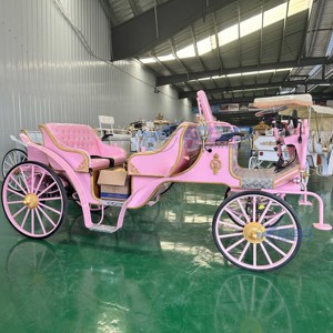2025 Chariot de luxe de type princesse, doré, royal, électrique sans chevaux, pour la visite des sites, et chariot de mariage électrique royal historique - Product Image 4
