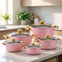 Ensemble de 10 ustensiles de cuisine en acier inoxydable orange personnalisés pour restaurants et hôtels, casseroles, marmites, pots à lait
