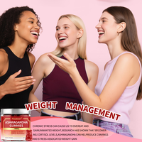 Complément alimentaire en gommes à l'extrait de racine d'Ashwagandha 1000 mg, qualité GMP, pectine végétalienne, marque privée OEM, pour la réponse au stress et le soutien du sommeil