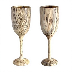 Copa de Vino de Madera Ecológica Hecha a Mano, Diseño Curvo Moderno, Capacidad de 250 ml, para Fiestas y Cócteles - Product Image 6