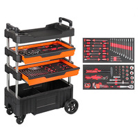 Chariot de réparation mobile de haute qualité stockage d'outils multifonctionnel pliable chariot d'outils d'entretien à quatre couches