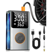 Pompe électrique en alliage d'aluminium rechargeable par USB pour vélo et moto Gonfleur de pneu Compresseur d'air portable avec écran LCD double